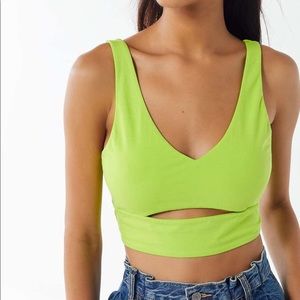 Urban Outfitters Carly Cutout Lime Green Tank Top